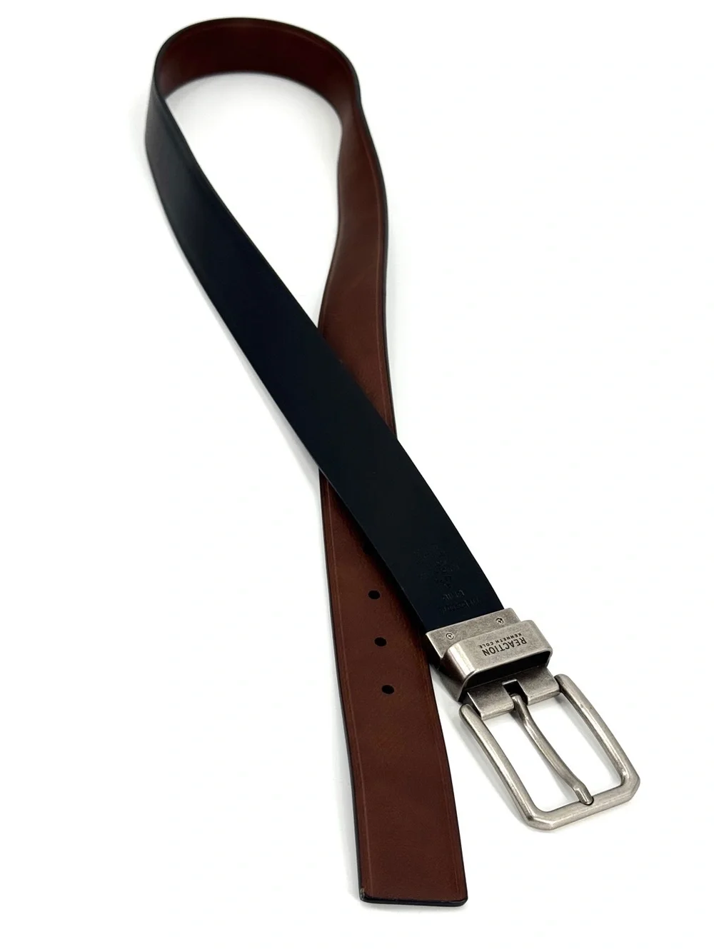 Kennth Cole XL Reversible Black/Brown Faux Leather Belt